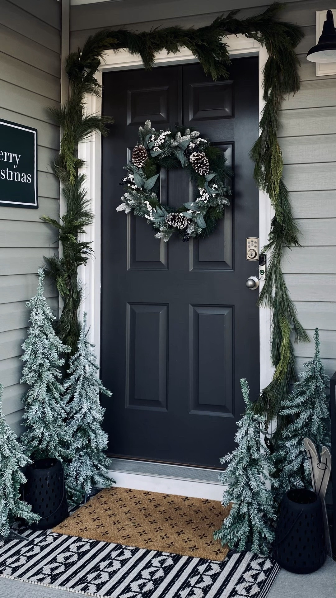 DIY Flocked Christmas Trees! Trees are the 18in size from Dollar Tree!🌲 
Mini Christmas trees, Christmas porch decor, wooden ski decor

#LTKHome #LTKSeasonal #LTKHoliday