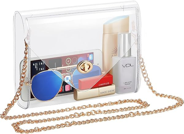 HAOGUAGUA Clear Purse for Women, Clear Bag Stadium Approved, See Through Clear Handbag for Concer... | Amazon (US)