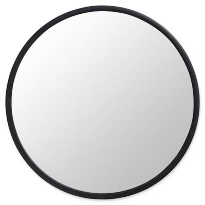 Umbra® Hub 24-Inch Round Wall Mirror in Black | Bed Bath & Beyond