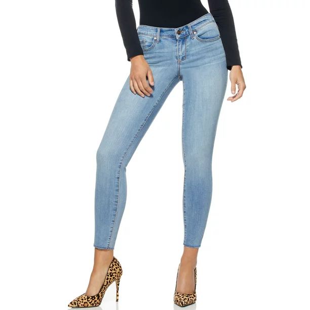 Sofia Jeans by Sofia Vergara Women's Skinny Mid Rise Stretch Ankle Jeans, Short Inseam - Walmart.... | Walmart (US)