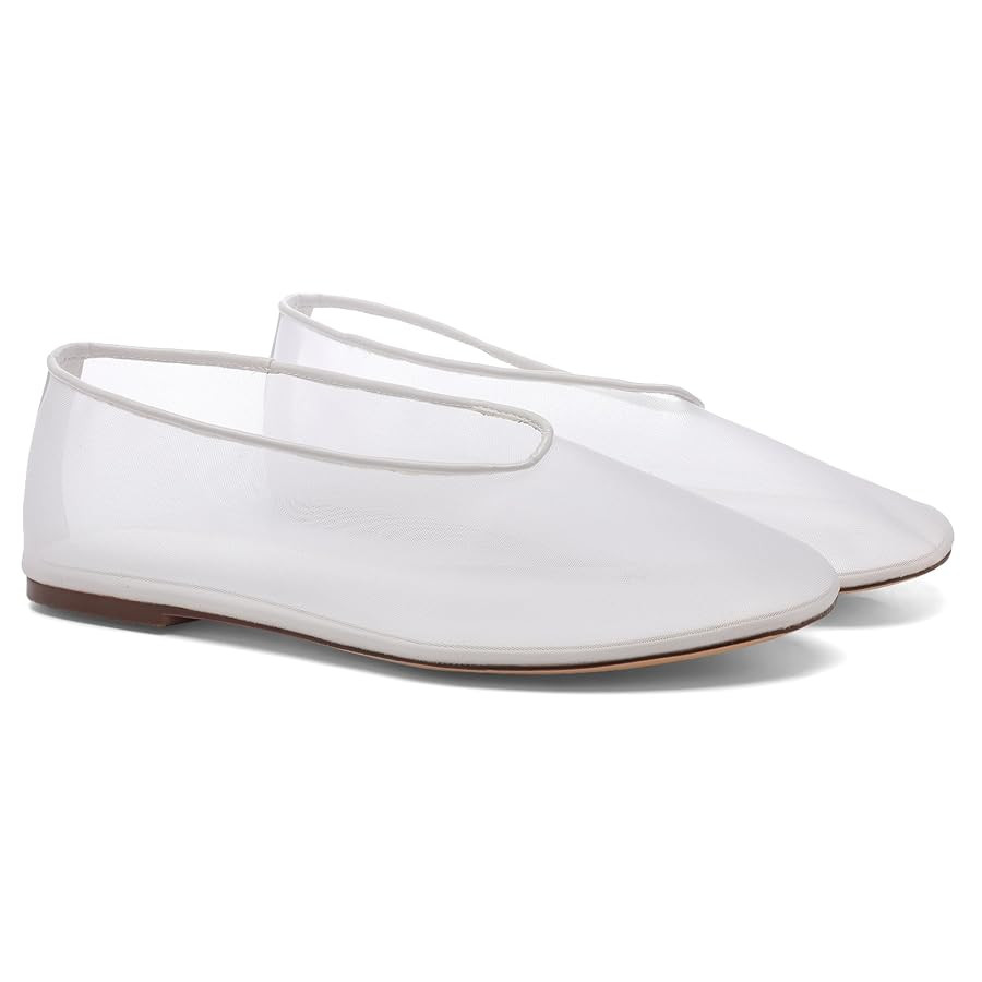 Mesh Ballet Flats for Women Round Toe Slip On Ballerina Mary Jane Shoes Tulle Comfortable Casual ... | Amazon (US)