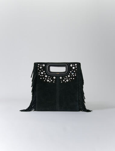 Fringed leather M bag | Maje US