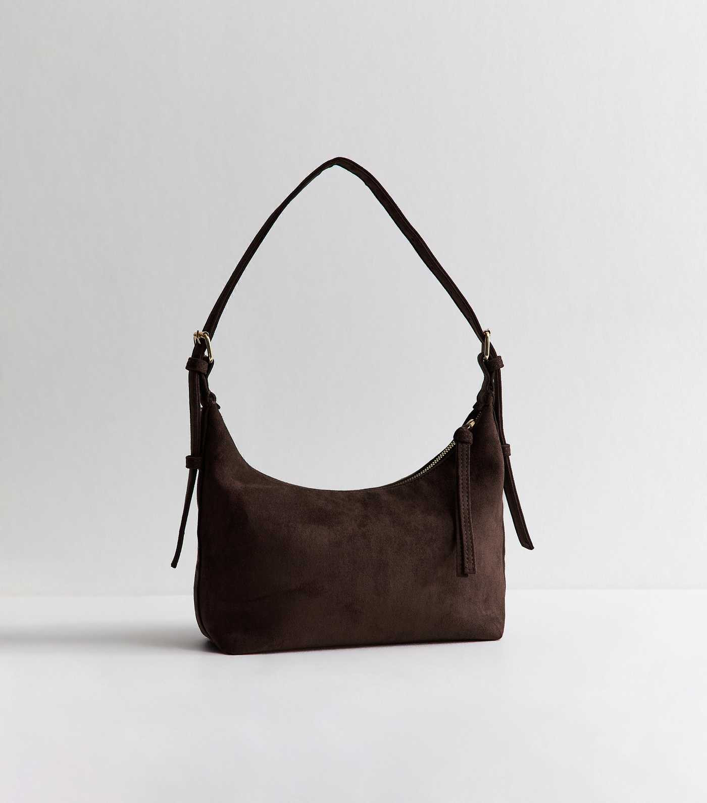 Dark Brown Faux Suede Slouchy Shoulder Bag | New Look | New Look (UK)