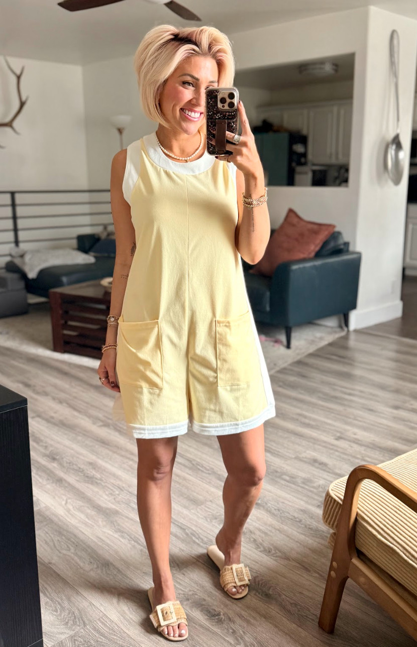 Loving this cute romper with these comfy sandals! Perfect for summer days. Romper: Medium // Sandals: TTS 

 #LTKootd #LTKSaleAlert