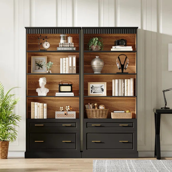 Bookcase With File Cabinet Drawers(Set Of 2) | Wayfair North America