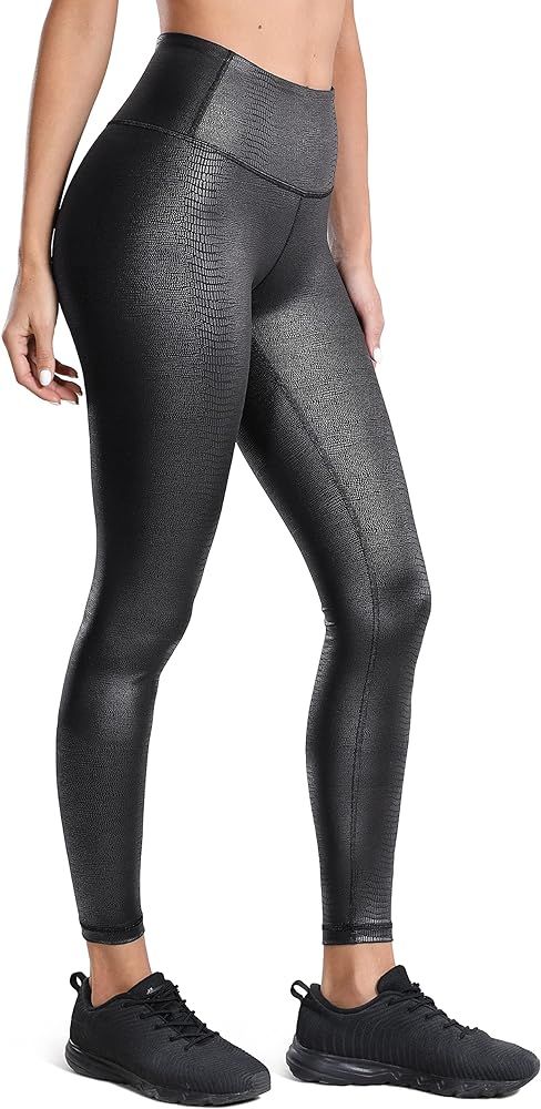CRZ YOGA Women's Matte Faux Leather Leggings 28'' - Stretchy Workout Yoga Pants Lightweight High Wai | Amazon (US)