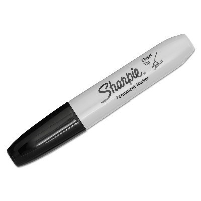 Sharpie Permanent Marker 5.3mm Chisel Tip Black Dozen 38201 | Target