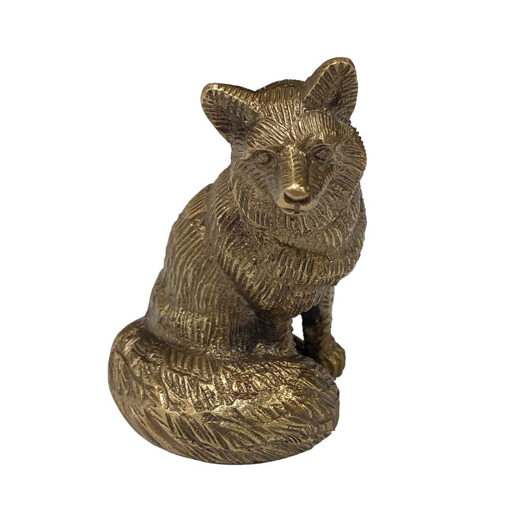 2-1/2 inches Antiqued Brass Sitting Fox Paperweight Tabletop Lodge Cabin Decor | Amazon (US)