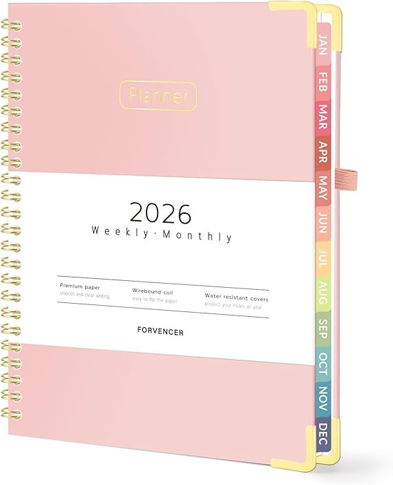 Forvencer 2026 Planner, Hardcover Calendar Planner Weekly and Monthly, Jan 2026 - Dec 2026, 6" x ... | Amazon (US)