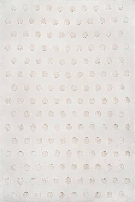 Ivory Mallory Raised Polka Dot 6' x 9' Area Rug | Rugs USA