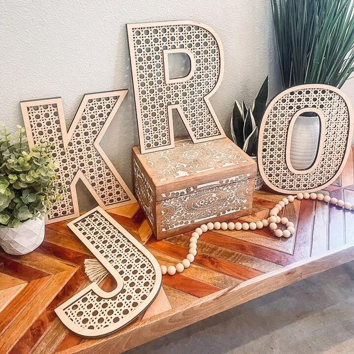 1/2pcs Wooden Letter Boards, Adjustable Bohemian Style Name Plates, 3D Alphabet Letters For Schoo... | SHEIN