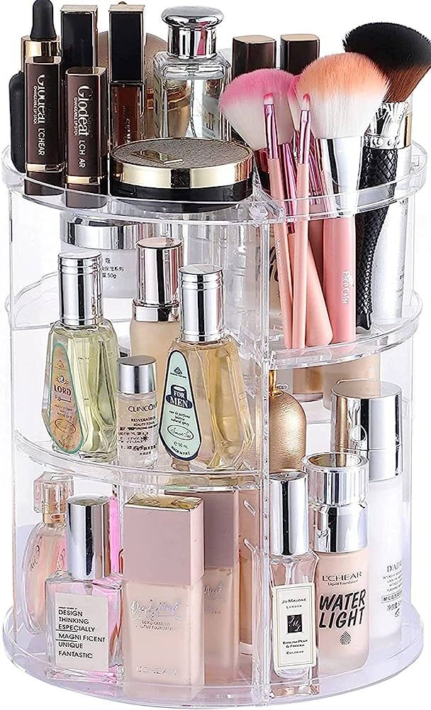 360 Degree Rotating Makeup Organizer for Bathroom,4 Tier Adjustable Cosmetic Storage Cases and Ma... | Amazon (US)