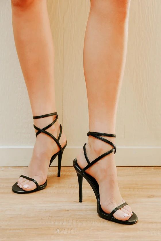 Sydd Black Ankle Wrap High Heel Sandals | Lulus (US)