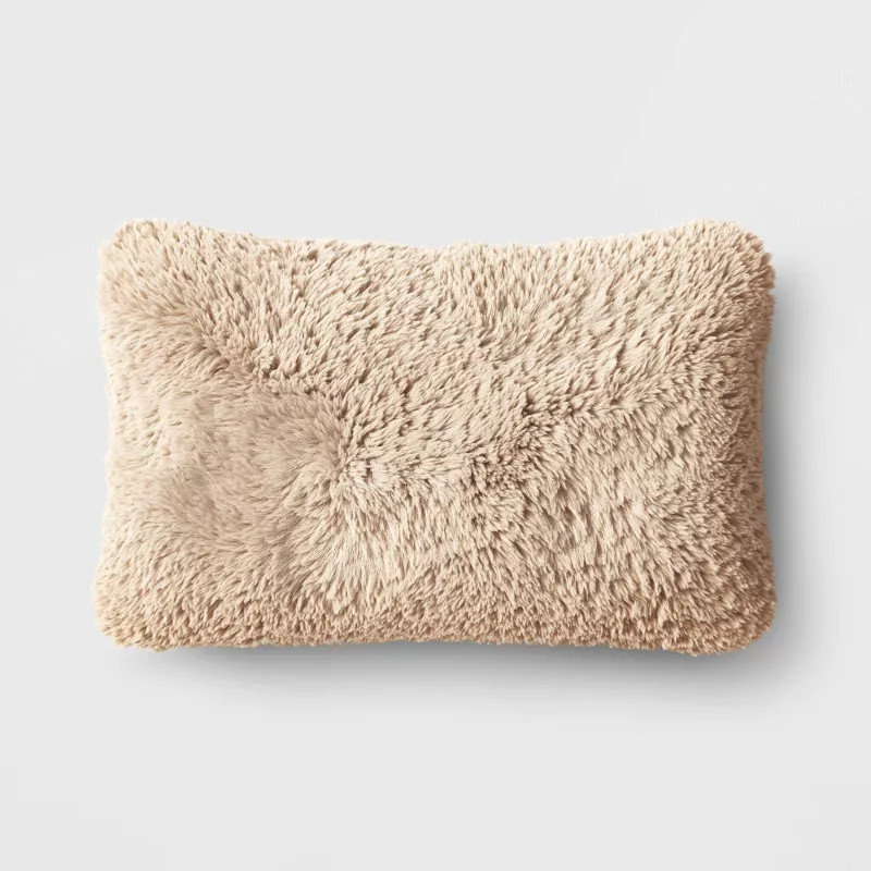 Tipped Long Faux Fur Throw Pillow - Threshold™ | Target