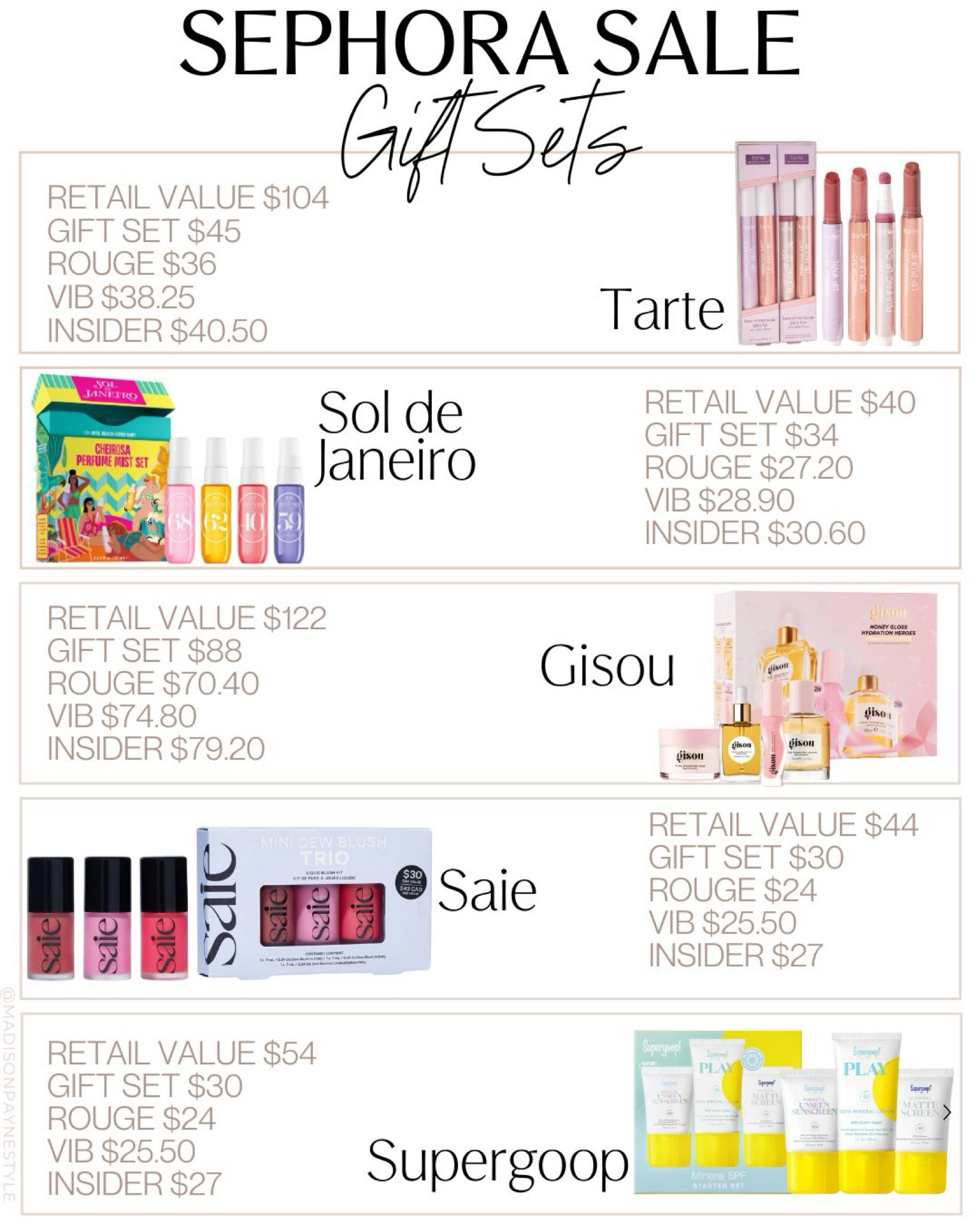 SEPHORA Savings Event Gift Sets💄 The Sephora Sale starts today, November 1st, and ends Monday, November 11th. Rouge status begins today (20% discount), and both VIB (15% off) and Insider (10% off) start on the 5th 🤑 However, EVERYONE can shop the Sephora Collection starting today! ✨ Make sure to use code SAVINGS at checkout! 

Sephora, Sephora sale, Sephora savings event, Sephora event, Sephora savings, Sephora deals, beauty, beauty sale, gift sets, sephora gift sets, Madison Payne 

#LTKBeauty #LTKSaleAlert #LTKSeasonal