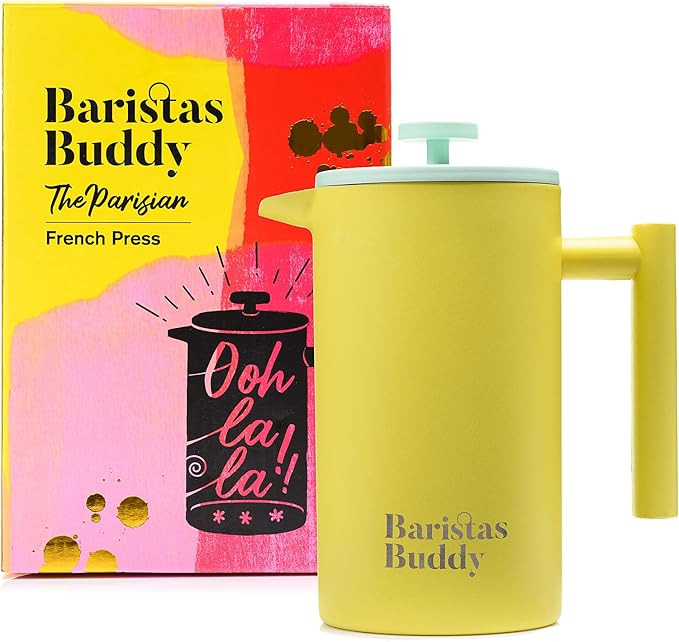 BaristasBuddy Stainless Steel French Press Coffee Maker – Double Walled Insulated Coffee Press ... | Amazon (US)