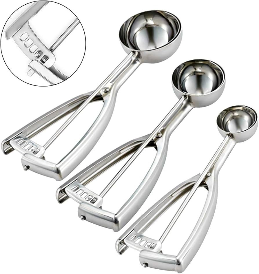 Saebye Cookie Scoop Set, Ice Cream Scoop Set, 3 PCS Cookie Scoops for Baking Include Large-Medium... | Amazon (US)
