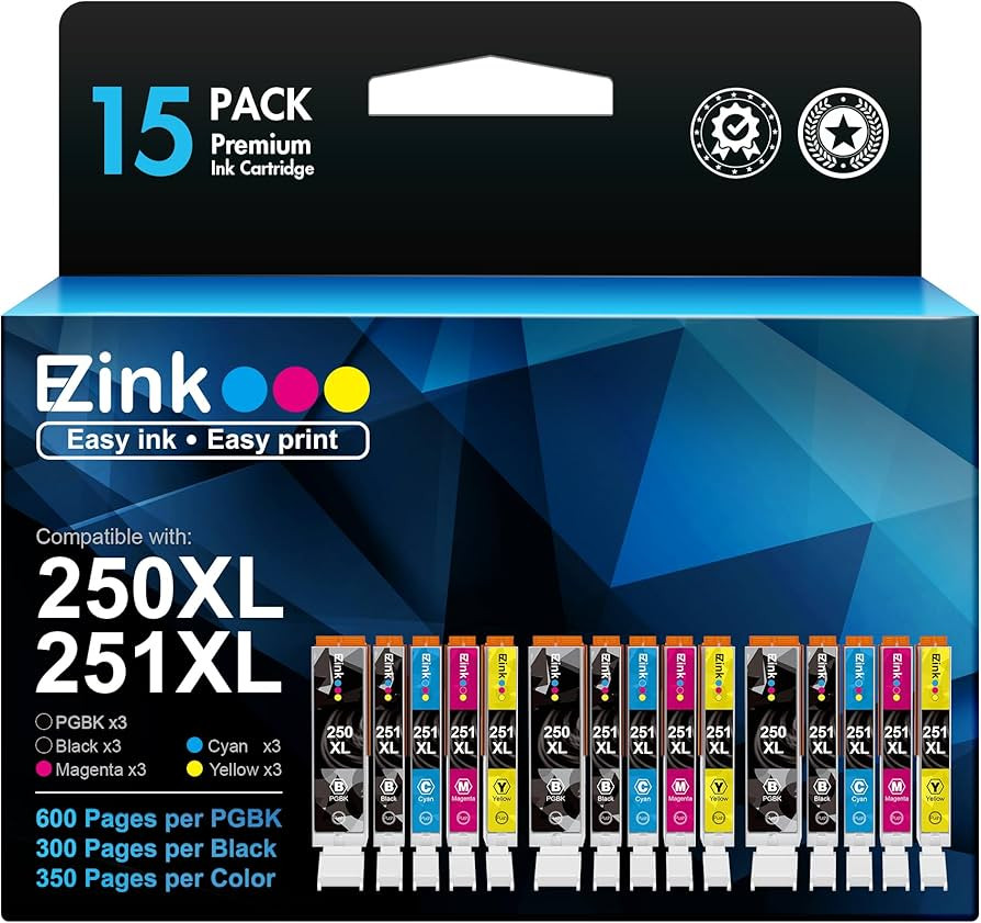 E-Z Ink Compatible Ink Cartridges Replacement for Canon 250 251 XL PGI-250XL CLI-251XL to use wit... | Amazon (US)