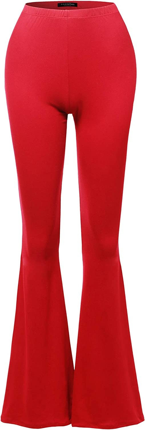 SSOULM Women's Stretchy Wide Leg High Waist Bell Bottom Flare Pants with Plus Size | Amazon (US)
