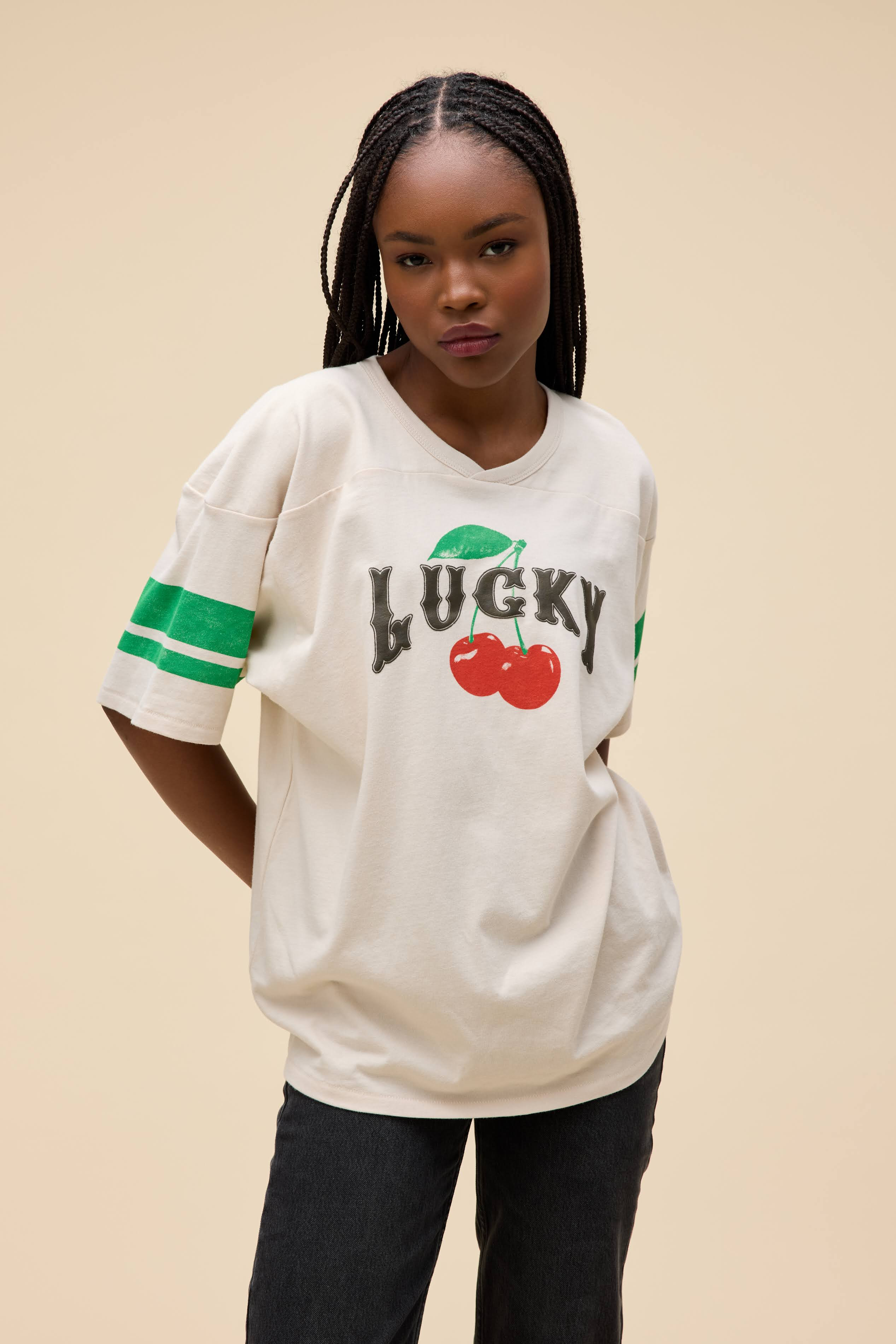 Lucky Cherries Oversized Jersey Tee | Daydreamer