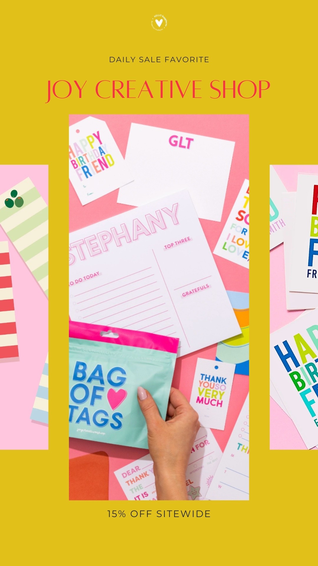 One of my favorite small businesses is having a sale! 🌈 Joy Creative Shop is offering 15% off sitewide, and they have the cutest stationery, notepads, gift tags, and desk essentials. Perfect for gifting or treating yourself! 💌✨

#LTKSaleAlert #LTKdayinmylife #LTKmomlife