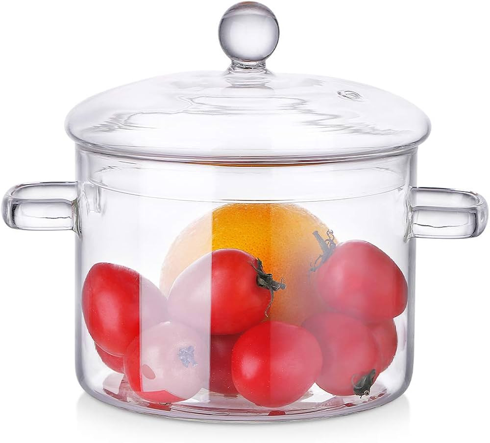 Small Glass Saucepan with Cover - ZDZDZ 1600ML/54oz Thick Glass Cookware Set,Clear Stovetop Cooki... | Amazon (US)