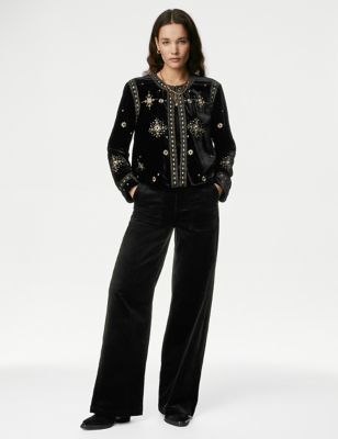 Velvet Embroidered Lightweight Jacket | Marks & Spencer (UK)