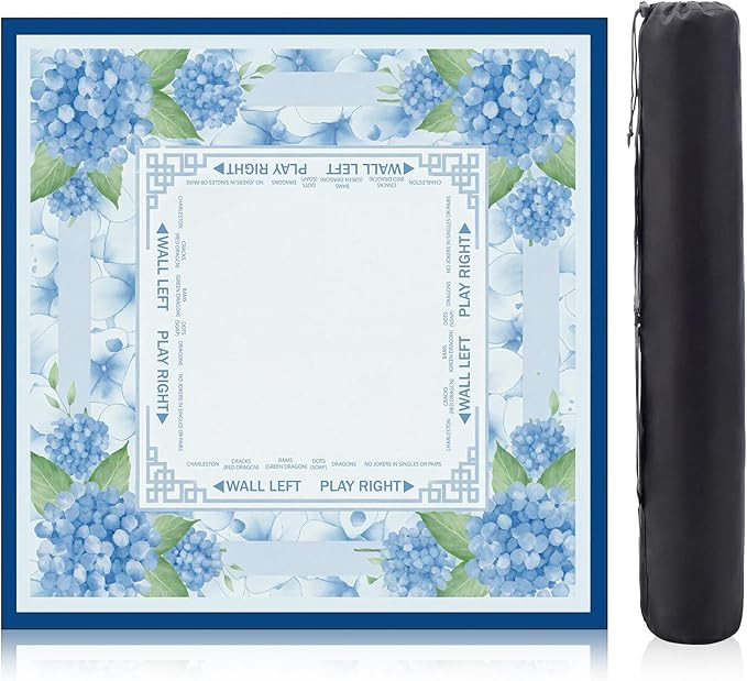 Flower Mahjong Mat with Rules 31.5" x 31.5" Non-Slip Noise Reduction Gaming Mat with Carrying Bag... | Amazon (US)