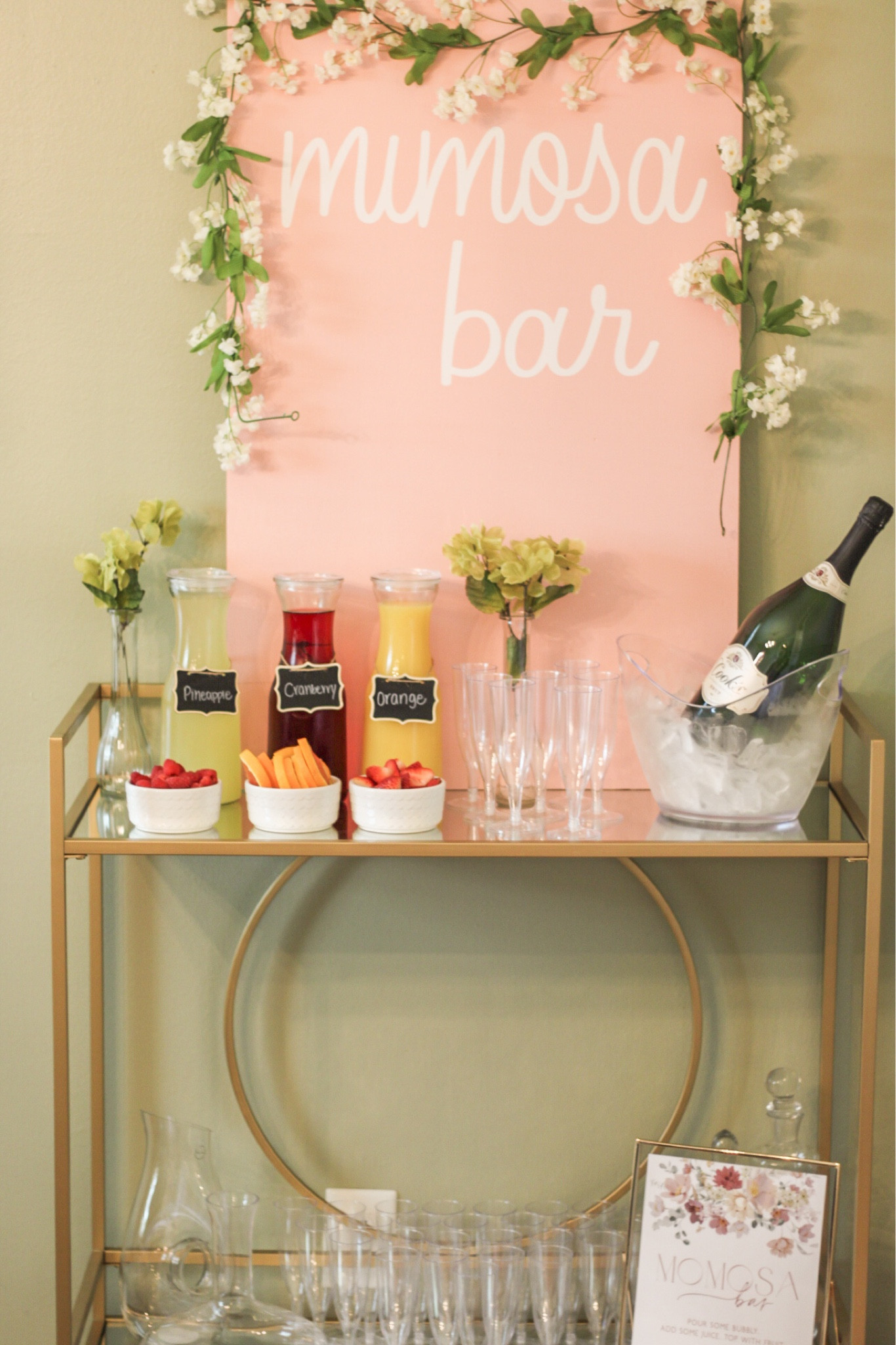 Mimosa bar. Perfect for hosting parties, baby showers, galentines, or any occasion! 

#LTKFind #LTKSeasonal #LTKhome