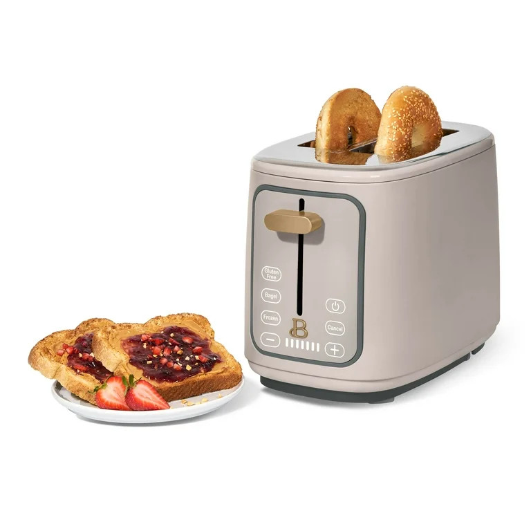 Beautiful 2 Slice Toaster with Touch-Activated Display, Porcini Taupe by Drew Barrymore - Walmart... | Walmart (US)