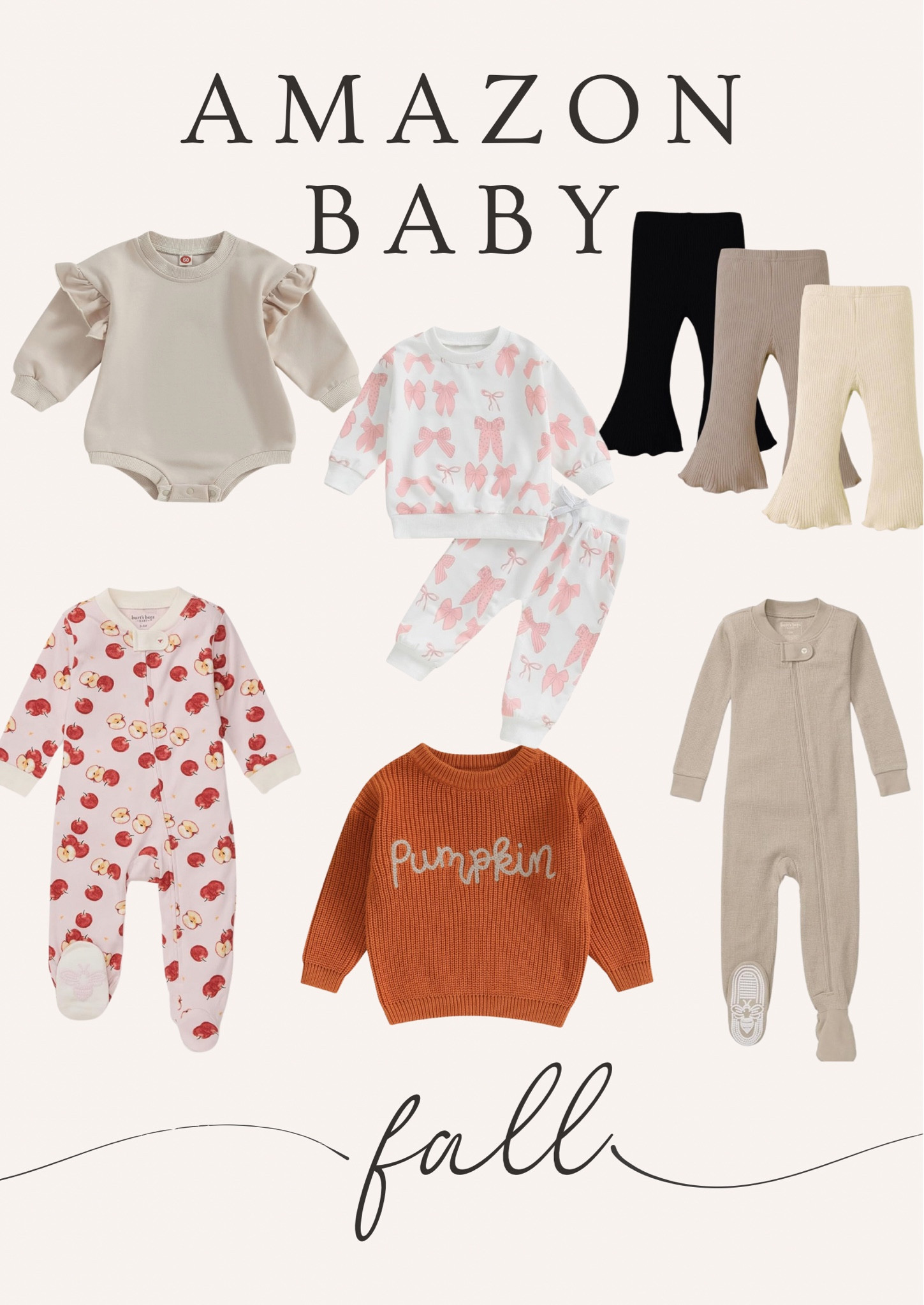 Some cute baby girl fall outfits all from Amazon and all under $25 

Fall baby outfit, infant sweater, Amazon finds, baby bell bottoms, pumpkin sweater, baby girl, fall finds, baby fashion 

#LTKBaby