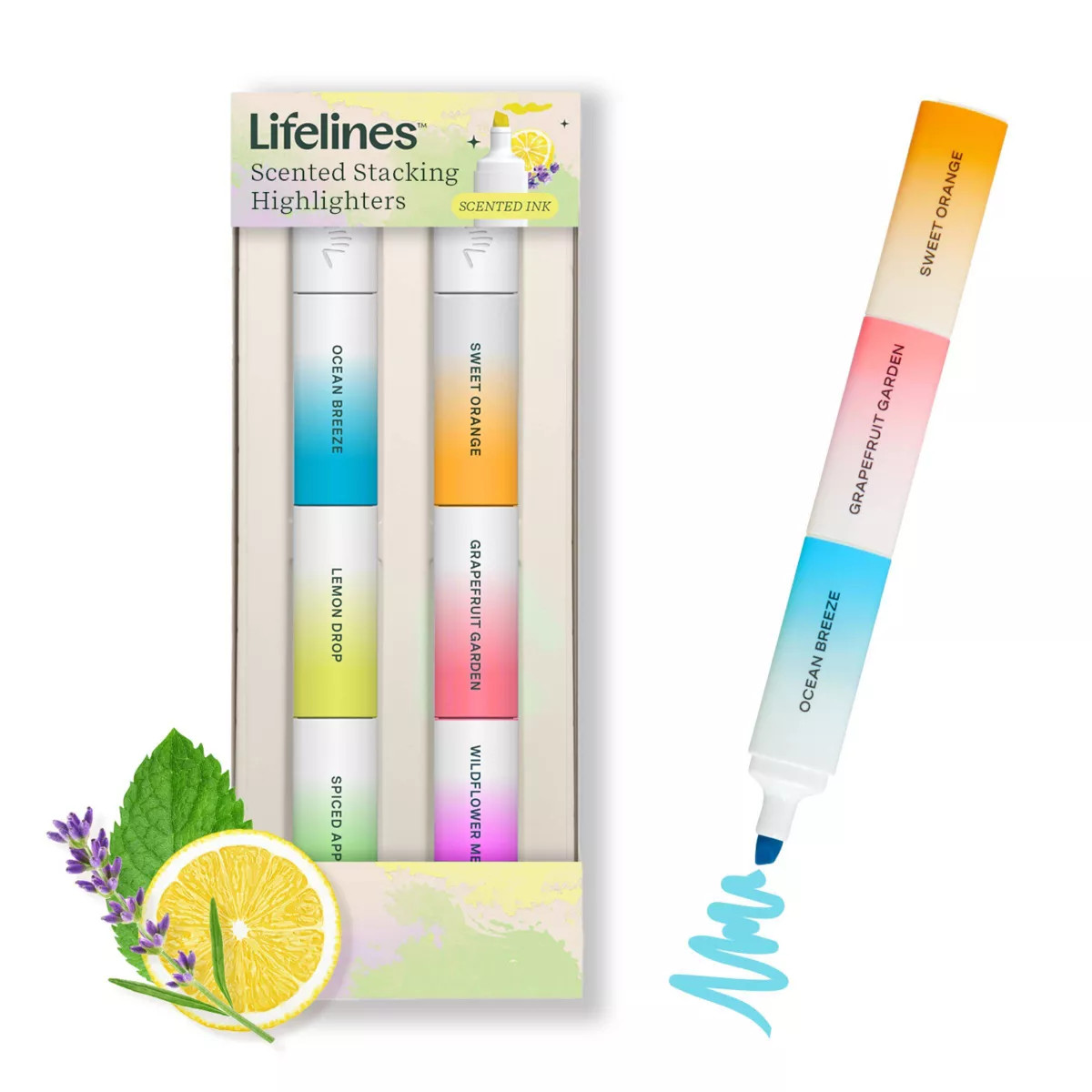 Lifelines 6pk Scented Stacking Highlighters | Target