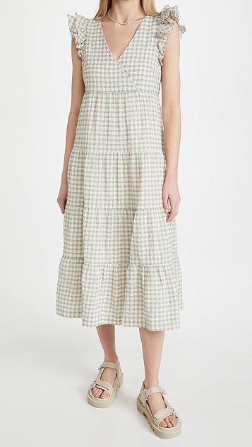 Plaid Ruffled Tiered Midi Dress | Shopbop