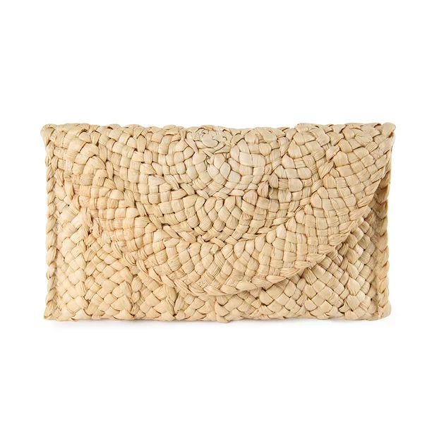 Women Vintage Crochet Clutch Woven Beach Envelope Straw Summer Tassel Bag - Walmart.com | Walmart (US)