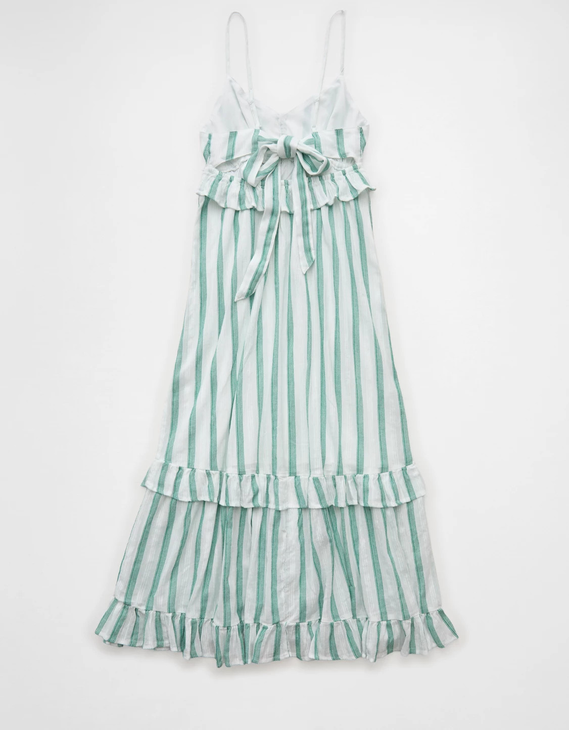 AE V-Neck Ruffle Midi Dress | American Eagle Outfitters (US & CA)