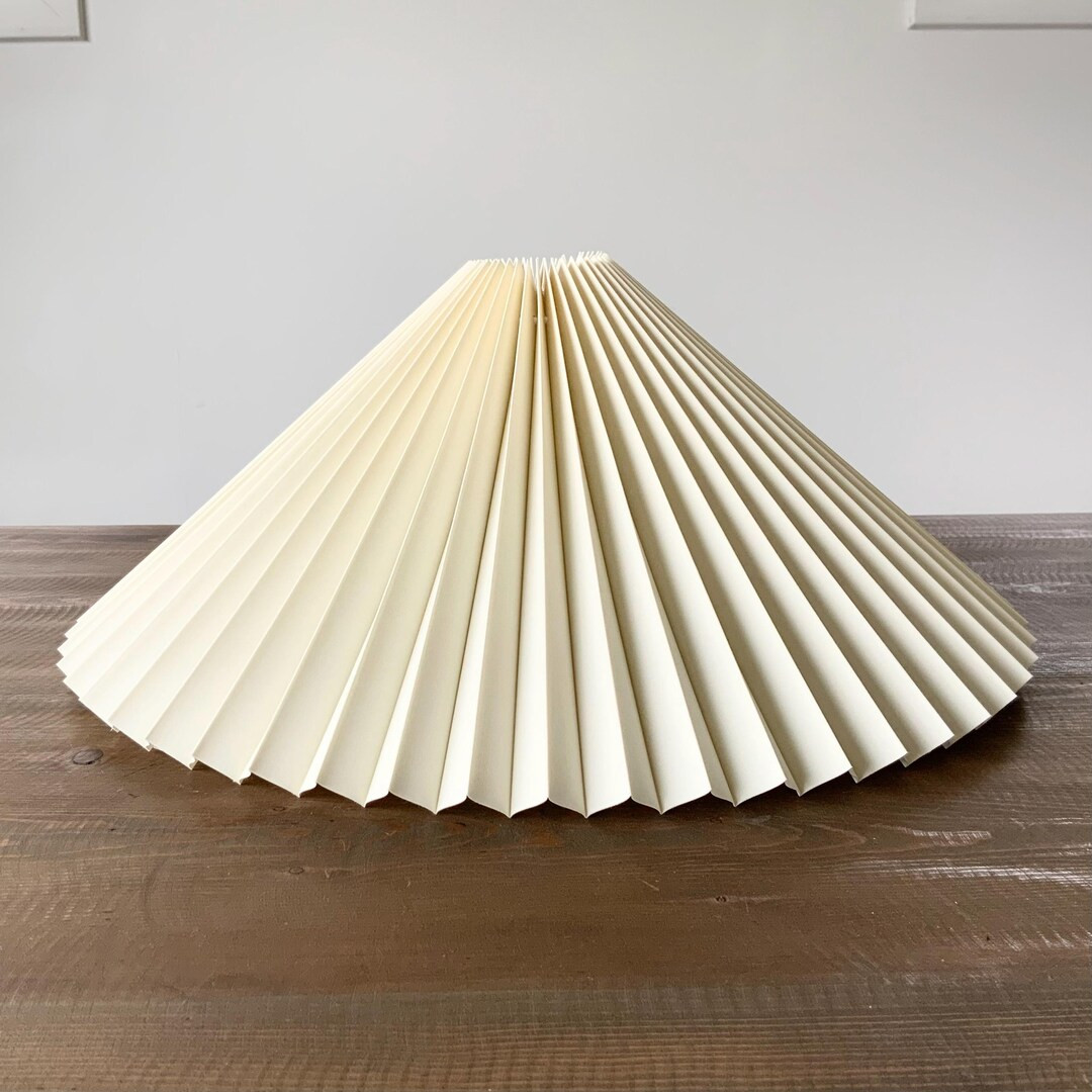 Pleated Cream Cotton Lampshade: Danish Design Clip-on Shade - Etsy | Etsy (US)