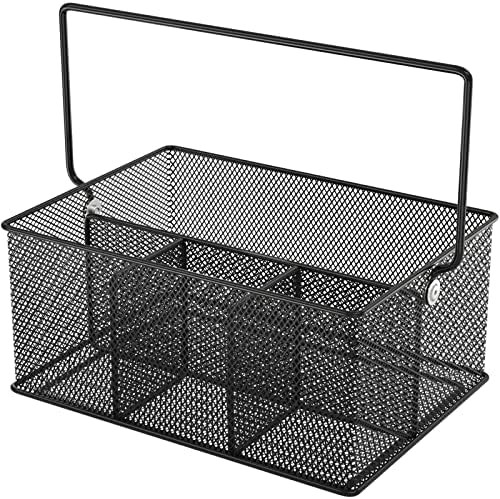 FURNINXS Utensil Caddy, Cutlery Silverware Caddy with 4 Compartments, Mesh Flatware Holder Organi... | Amazon (US)