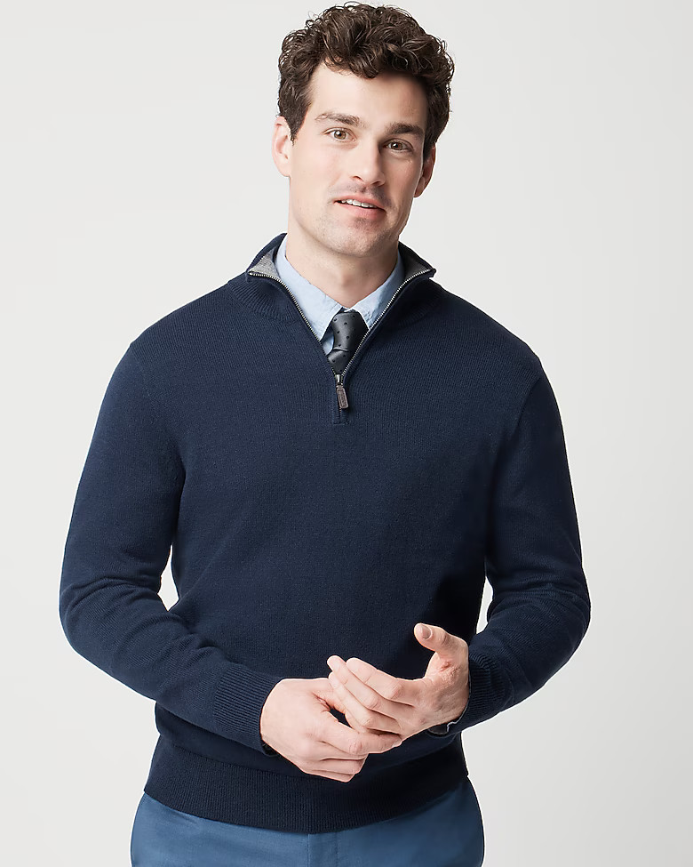 Cotton half-zip sweater | J.Crew Factory
