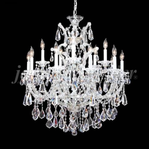 Maria Theresa Royal 31"W Silver 16-Light Crystal Chandelier | Lamps Plus
