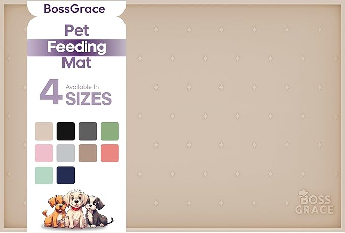 Dog Food Mat - Raised Edges Cat Food Mat Prevent Spills – 100% Waterproof Dog Mat for Food and ... | Amazon (US)