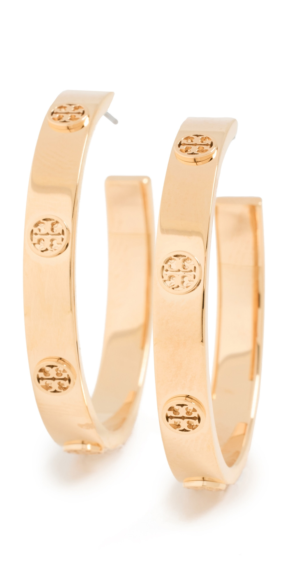 Tory Burch Miller Stud Hoop Earrings Tory Gold One Size | Shopbop