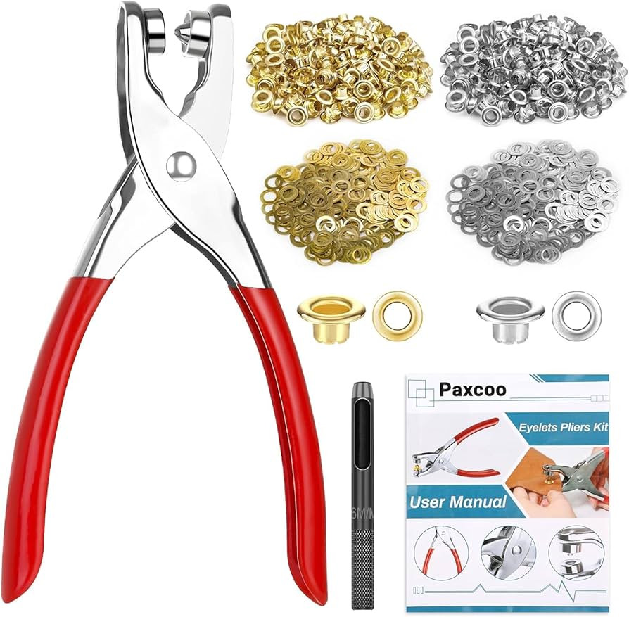 1203Pcs Grommet Tool Kit with Eyelet Pliers, PAXCOO 1/4 Inch 6mm(Inside Hole Size) Fabric Grommet... | Amazon (US)