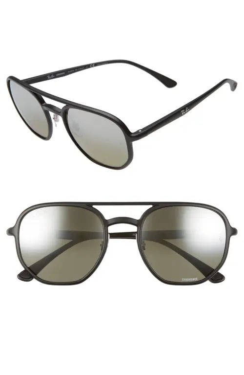 Ray-Ban 53mm Chromance Polarized Aviator Sunglasses in Black/Grey Grad Polar at Nordstrom | Nordstrom