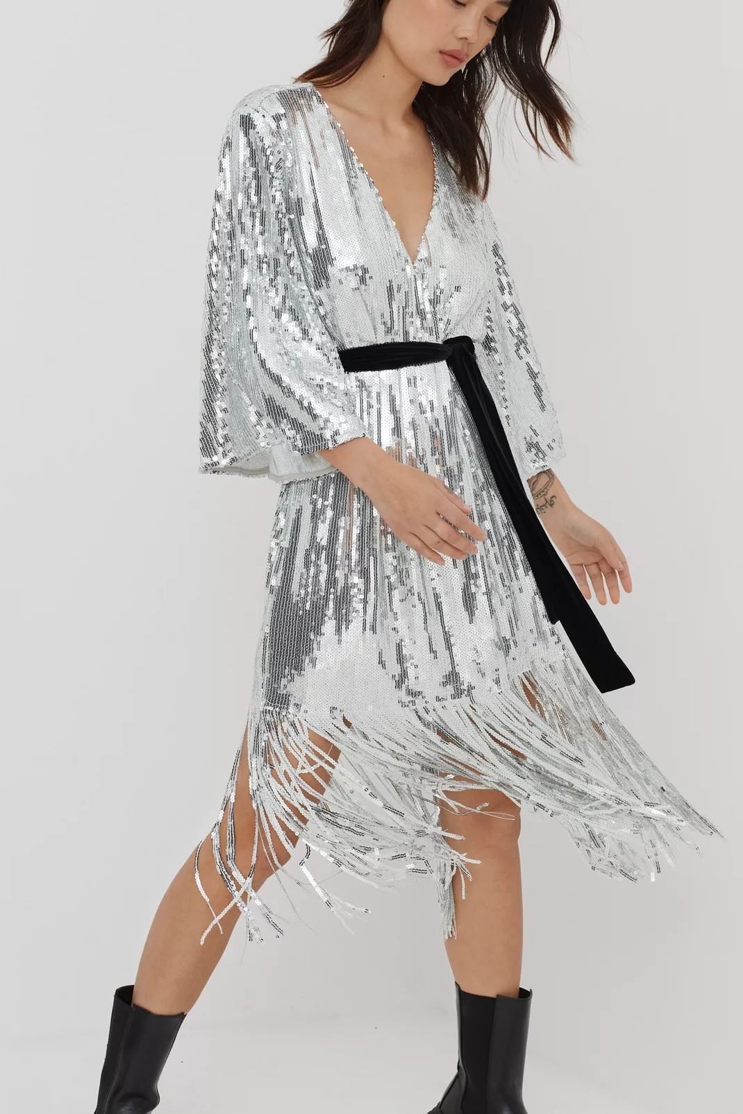 Icon Sequin Wrap Dress | Nasty Gal (US)