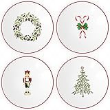 American Atelier Holiday Plates | Set of 4 | Dessert, Appetizer, or Salad Plates | Christmas Them... | Amazon (US)