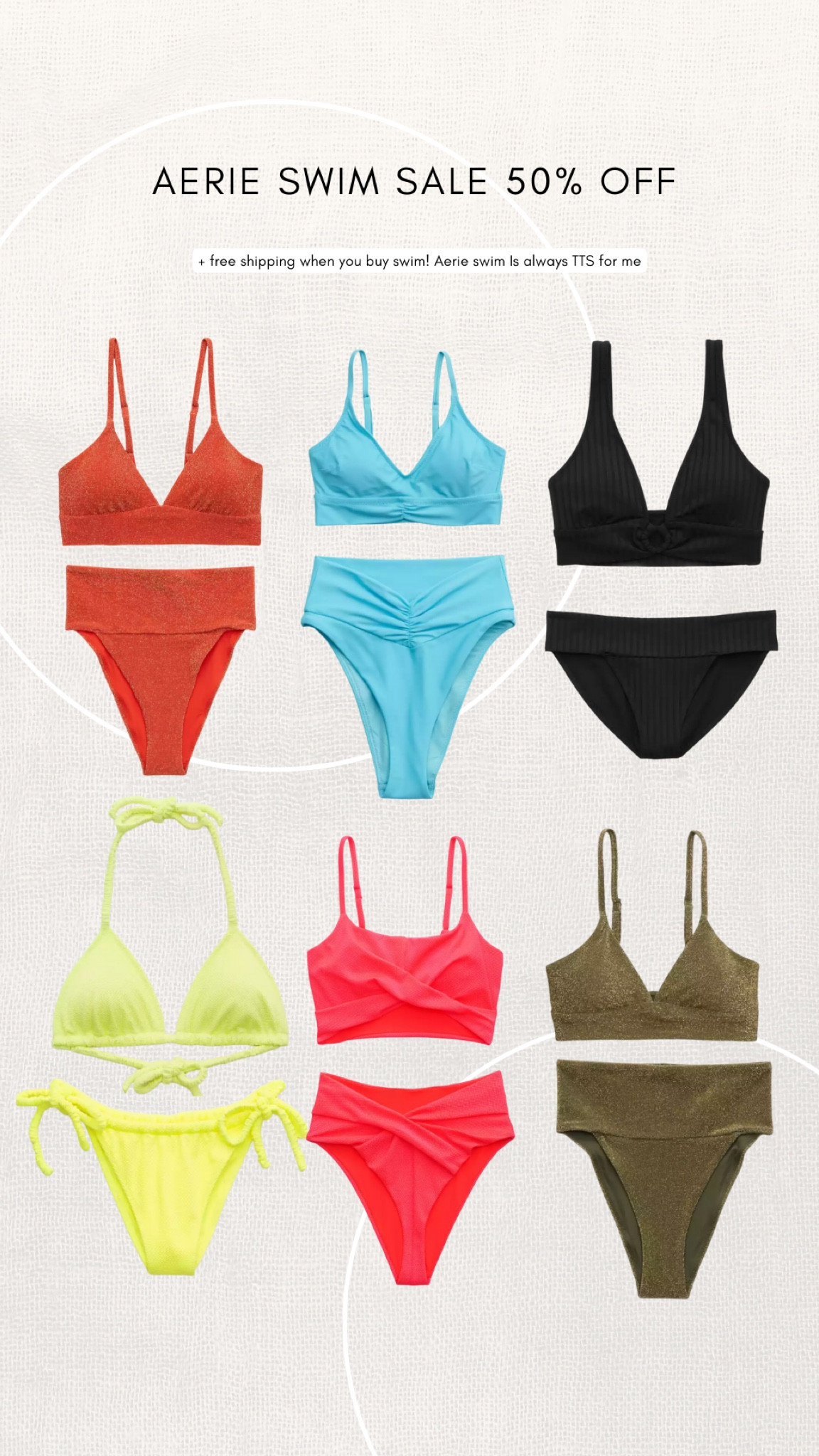 All Aerie swim on sale this weekend 50% off!! Literally my favorite / most comfortable bikinis. They are always true to size for me - I do M’s and am normally an 8/29

#LTKSeasonal #LTKsalealert #LTKswim