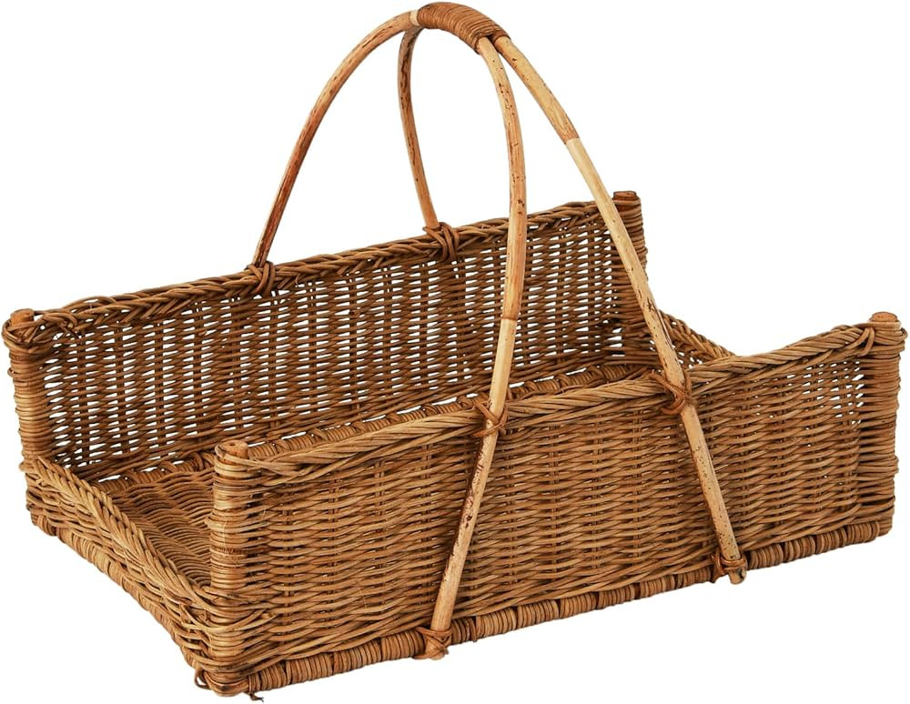 Creative Co-Op Decorative Handwoven Rattan Hanging Basket, Natural | Amazon (US)