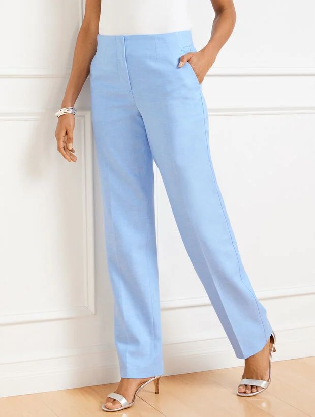 Linen Blend Straight Leg Pants | Talbots