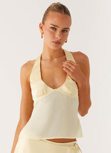 Pollie Halter Top - Yellow | Peppermayo (Global)