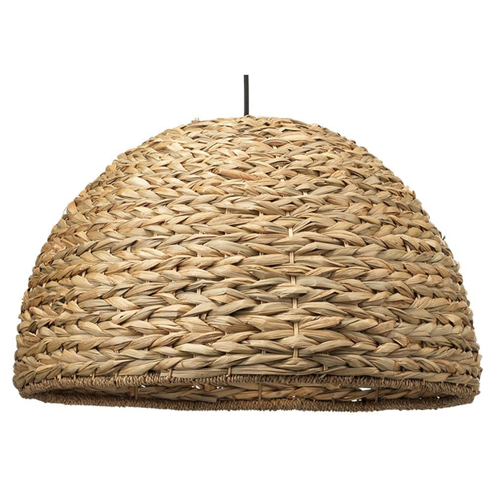 Brady Coastal Beach Brown Seagrass Pendant | Kathy Kuo Home